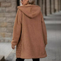 Women's Fashion Hooded Zipper Plush Coat
