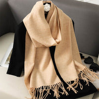 Solid Color Maillard Scarf Cashmere-like Women Warm Shawl