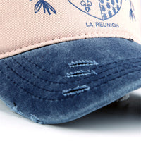 Cotton Blended Distressed Washable Motorcycle Baseball Cap