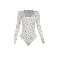 Women's Fashion Casual Floral Long-sleeved Jumpsuit