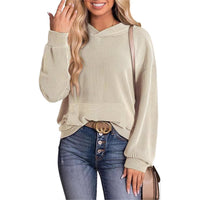 Europe And America Cross Border Women's Loose Twisted Bar Hooded Sweater