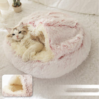 Soft Warm Velvet Cat Cave Nest Bed