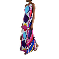 Casual Intellectual Style Halterneck Printed Dress For Women