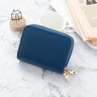 Women's Short Solid Leather Wallet