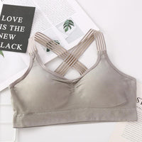 Gathered seamless cotton bra without steel ring