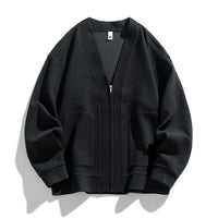 Business Casual Knitted Men's Solid Color Plus-sized Plus-sized Jacket