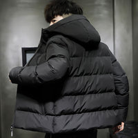 Men's Fashion Short Hooded Cotton-Padded Jacket