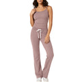 Fashionable Casual Top And High-waisted Drawstring Pants Set