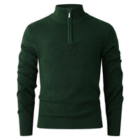 Men's Thickened Half-height Zip Collar Warm Sweater Coat
