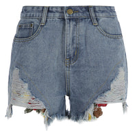 Ripped wide leg shorts