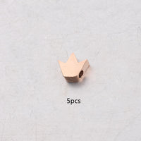 Crown Small Hole Bead Stainless Steel Mirror DIY Loose Beads