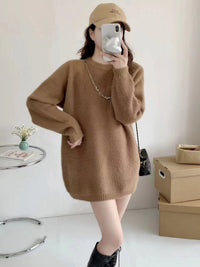 Mid-length Autumn And Winter Knitwear Mink-like Wool