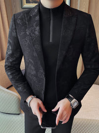 Men's Slim Fit Floral Print Casual Balzers