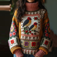 Womens Casual Printed Sweater