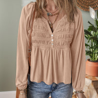 Women's Versatile Lotus Leaf Solid Color Pullover V-neck Chiffon Shirt