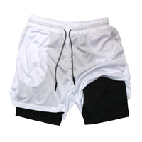 Men's Double-Layer Quick-Drying Breathable Sports Shorts With Pockets