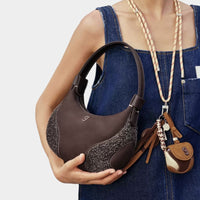 Womens Baseball Underarm Bag Crescent-Shaped Crossbody Bag
