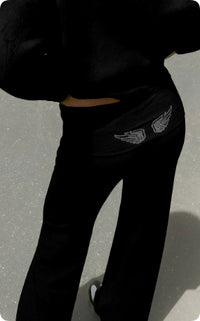 Fashion All-match Solid Color Wings With Paillette Casual Suit