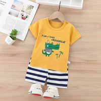 Children's Cotton Short-Sleeved Shorts Thin Suit