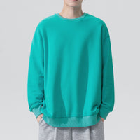 Round Neck Sweater Solid Color Couple Loose Velvet Hoodie