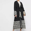 Spliced Lace Up Dubai Arab Cardigan Robe