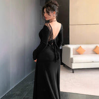 New Sexy Long-sleeve Dress Figure-flattering And Slimming Lace