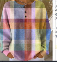 Womens Printed Three-Button Stand-Up Collar Sweatshirt Top