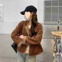 Lamb Wool Maillard Coat For Women