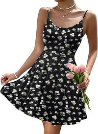 Strappy Floral Casual Pocket Holiday Dress