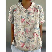 Women's Short Sleeve Printed Pullover