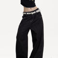 American Retro Washed Worn Jeans Women's Loose Straight