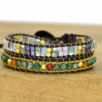 Jagged Stone Crystal Wrapped Bracelet Bohemian Style