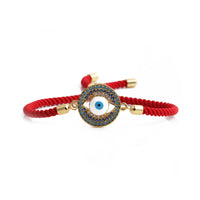 Copper Zircon Jewelry Fashionable Golden Adjustable Bracelet With A Devils Eye Design For Women