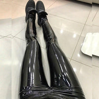 Women's Fashion Casual Mirror Pu Leather Pants