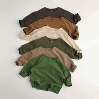 Children's Long-sleeved Base Cotton T-shirt