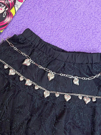 Asian Culture Love Phants Zipper Skirt Chain Waist Chain
