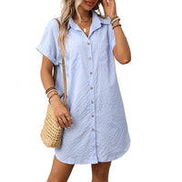 Women's Striped Cotton And Linen Dress Shirt