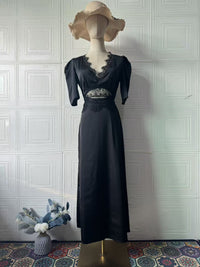 Retro Short-Sleeve Polka-Dot Lace Dress