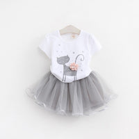 New Girls Clothes Two-piece Dress Solid Color