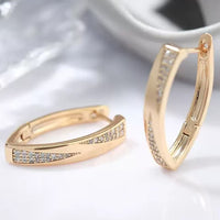 Women's Fashion Zircon V-Shape Cross Earrings