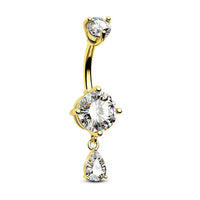 Personalized Zircon Butterfly Round Belly Button Ring