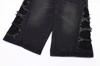 Washed Old Worn Cat Beard Denim Shorts