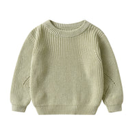 Children's Knitted Sweater Korean Style Pure Color Warm Keeping