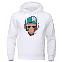 Personality Smoking Monkey Hoodie Sweatshirt Hip Hop Casual Street Hooded