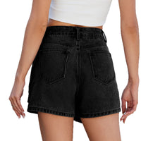 Women's Washed Irregular Denim Short Skirt