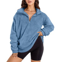 Velvet Fleece-lined Women's Casual Stand Collar Sweater