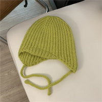 Green Warm Ear Protection Knitted Wool Hat