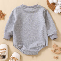 English Letter Cowhead Cotton Long Sleeve Triangle Romper