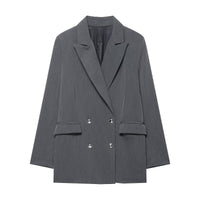 French-style Womens Fashion Versatile Double-breasted Blazer