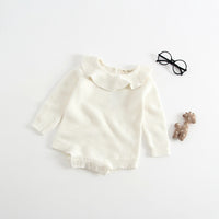 Baby Onesies Autumn And Winter Knitwear Baby Romper Turn-up Doll Collar Sweater